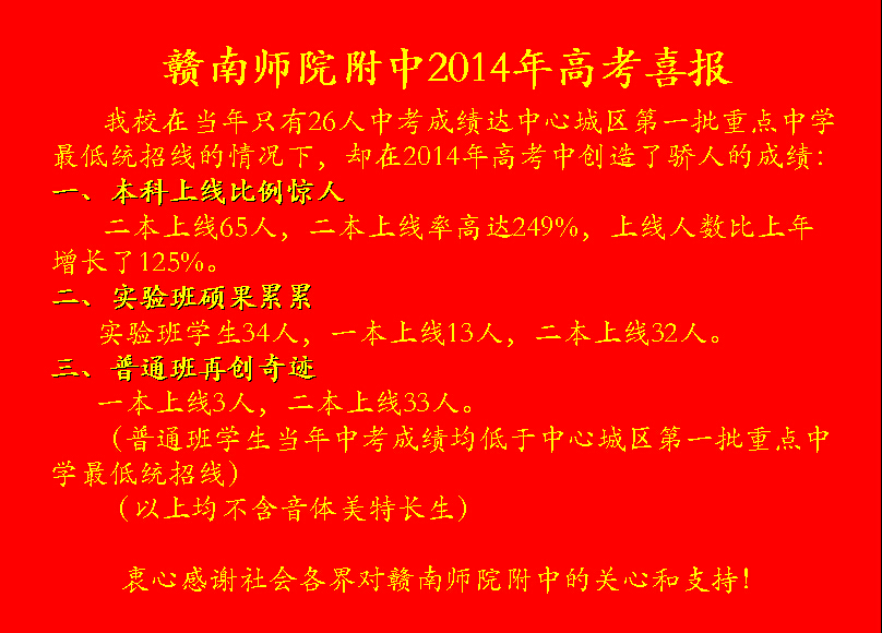2014年高考喜报