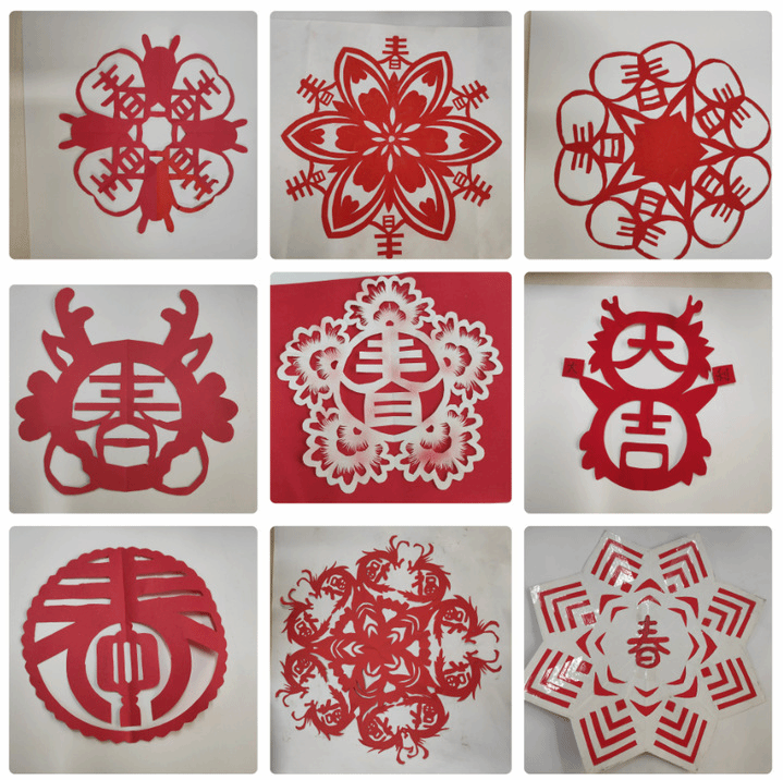 剪纸贺新春，传承颂中华——八年级数学学科活动